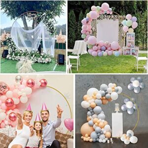 6.56FT Gold Round Wedding Arch Stand, Metal Circle Balloon Arch Backdrop Stand Frame, Garden Ballon Flower Arch Holder Stand for Wedding, Birthday Party, Wedding, Birthday Party (Gold)
