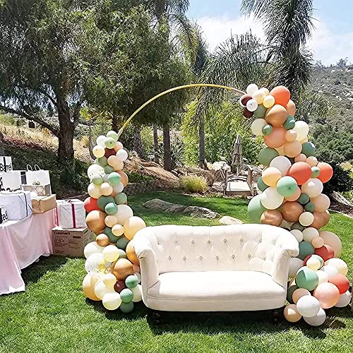 6.56FT Gold Round Wedding Arch Stand, Metal Circle Balloon Arch Backdrop Stand Frame, Garden Ballon Flower Arch Holder Stand for Wedding, Birthday Party, Wedding, Birthday Party (Gold)