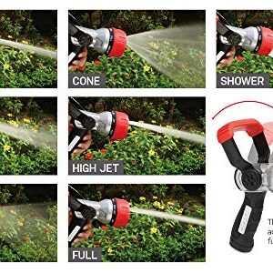 Eden Heavy Duty Metal Garden Hose Spray Nozzle with Quick Connect Starter Set 96806 Fireman Style