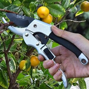 heavy duty pruning shears for weak hands for women men hand pruner garden shears for arthritic hands garden scissors for gardening, rose plants garden clippers gardening gift for dad mom girl (silver)