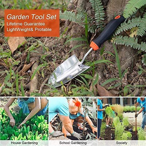 LANNIU Garden Tool Set, 27 Piece Stainless Steel Heavy Duty Gardening Tool Set, Gardening Tools for Women/Grandparents/Parents