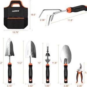 LANNIU Garden Tool Set, 27 Piece Stainless Steel Heavy Duty Gardening Tool Set, Gardening Tools for Women/Grandparents/Parents