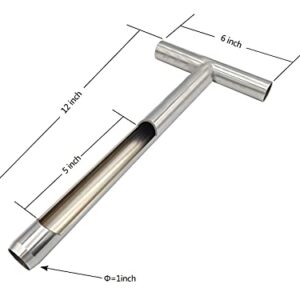 Soil Sample Probe 12 Inch with Reusable Soil Sampler Bags,Stainless Steel T-Style Handle Soil Test Kit,Soil Probe Rod for Soil Sampling Plant Care/Agriculture/Garden/Farm/Golf Course (12”S/T-Style)