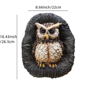 JXCBXJ Owl Tree Hugger,Garden Statues Owl,Nature Country Art Owl Figurine for Indoor Outdoor Yard Tree Decorations