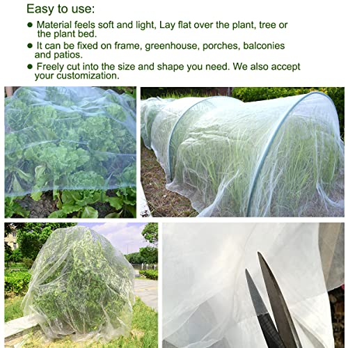 8Ft x 10Ft Mosquito Bug Insect Bird Fine Mesh Net Barrier Hunting Blind Garden Screen Netting for Protect Your Plant Fruits Flower