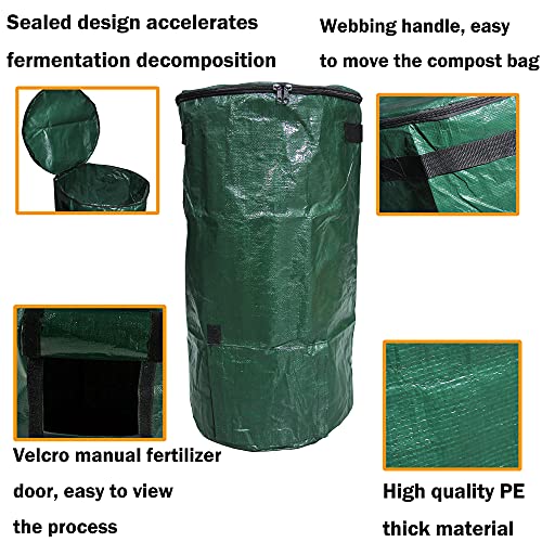 Garden Compost Bags Compost Bag Outdoor Garden Garden Waste Compost Bags for Food Waste Fermentation and Dead Leafs Fermentation into Compost Outdoor Composting Bins 1 Pack