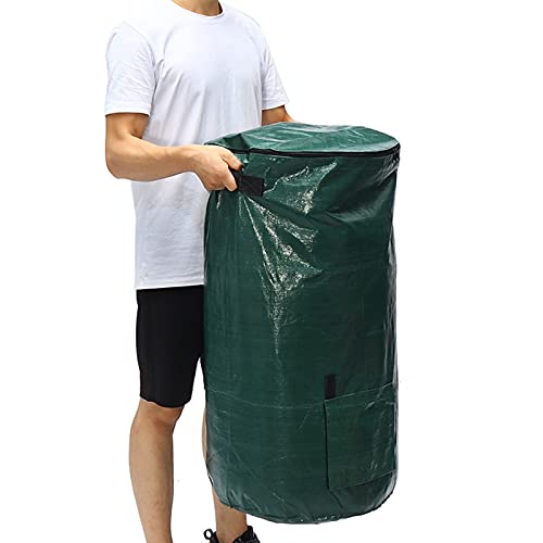 Composting Bag，Reusable Leaf Lawn Bags，Collapsible Yard Waste Bags Compost Bins with Lid for Kitchen, 15 Gallon/34 Gallon Multifunction Gardening Container，Come with Gloves ( Size : 15 Gallon )