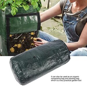 Composting Bag，Reusable Leaf Lawn Bags，Collapsible Yard Waste Bags Compost Bins with Lid for Kitchen, 15 Gallon/34 Gallon Multifunction Gardening Container，Come with Gloves ( Size : 15 Gallon )