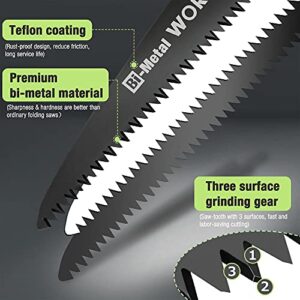 WORKPRO Folding Saw, Small Hand Pruning Saw with 7 Inch Blade, Portable Garden Saw with Triple Cut Teeth, Ideal for Trees Trimming Cutting Camping Gardening Hunting, Safety Button Lock