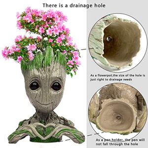 Abomet Groot Planter,Baby Groot Flower Pot Succulent Planter for Garden Decor Desktop,Groot Pencil Pen Holder for Kids Toy Gifts