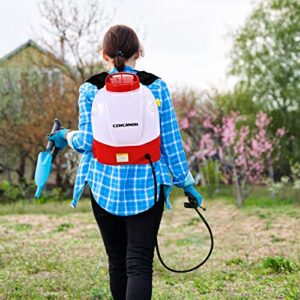 CENCANON 3 Gallon Battery Powered Backpack Sprayer Electric Garden Pump Sprayer W/Time Long-Life Battery and Spray Telescope Wand and Multiple Nozzles for Spraying Cleaning.