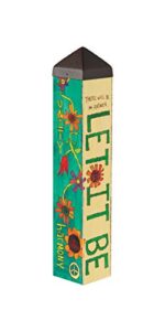 studio m let it be art pole lennon and mccartney lyrics outdoor decorative garden post, made in usa, 20 inches tall