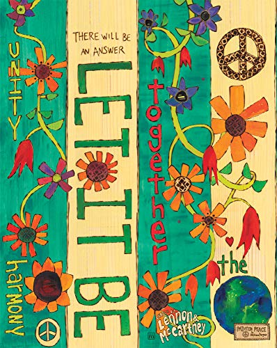 Studio M Let it Be Art Pole Lennon and McCartney Lyrics Outdoor Decorative Garden Post, Made in USA, 20 Inches Tall