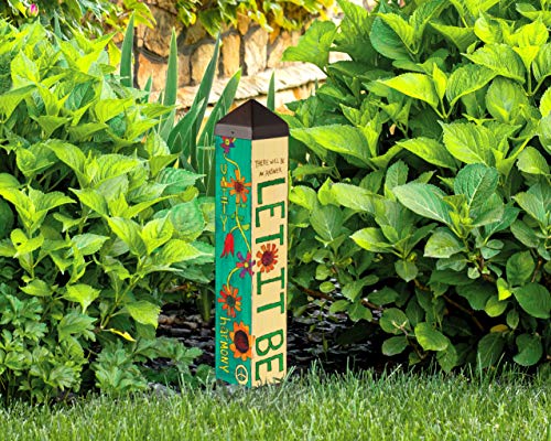 Studio M Let it Be Art Pole Lennon and McCartney Lyrics Outdoor Decorative Garden Post, Made in USA, 20 Inches Tall