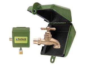 fozlock outdoor faucet lock system – insulated water spigot lock and garden hose bib lock with cover, stainless steel – prevent water theft and stop unauthorized water use, easy installation