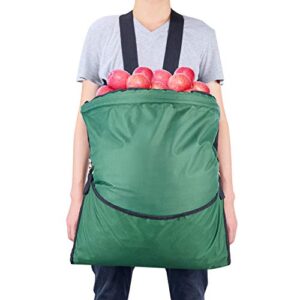 hanziup large fruit picking bag, adjustable harvest garden apron storage pouch for harvesting vegetables big fruits apple mango pear peach mango kiwi lemon cherry