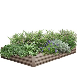 outdoor 8×4 ft metal raised garden bed patio large frame planters box for vegetables/flower/