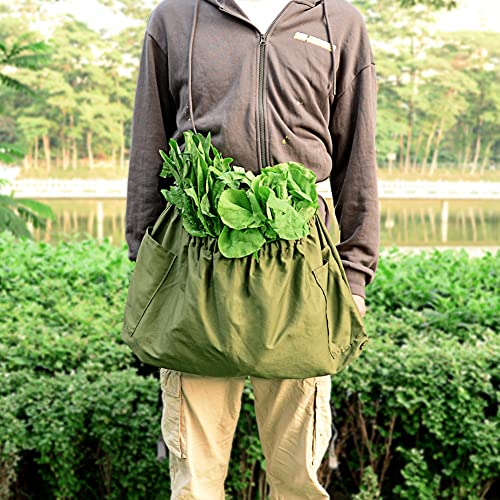 2 Pack Harvesting Apron,Garden Harvest Apron,Perfect for Weeding,Vegetables,Fruits,Berry Picking,Gathering Eggs Herb,Canvas Harvest Apron Waist Belt for Gardeners Women Men with 2 Pockets Handsfree