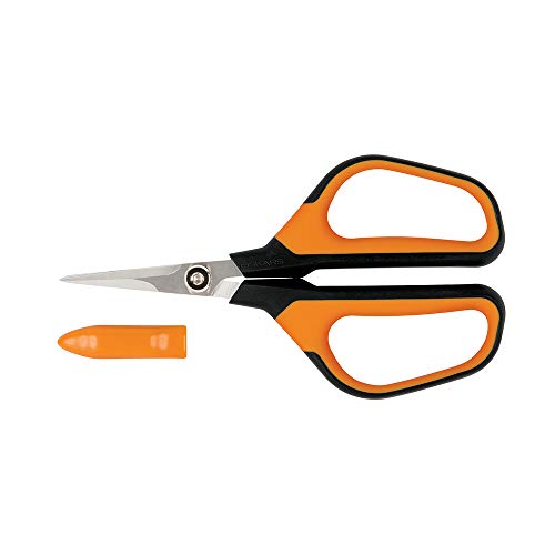 Fiskars 399230-1001 Micro-Tip Pruning Shears, Orange/Black