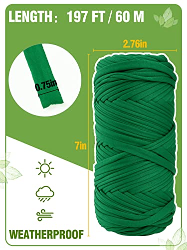 197 Ft Plant Ties for Climbing Plants, Stretching Garden Plant Tape, Soft Reusable Garden Twist Wire Strings for Tomato Cucumber Vine Plants Sapling Supports Training Staking Outdoor Indoor