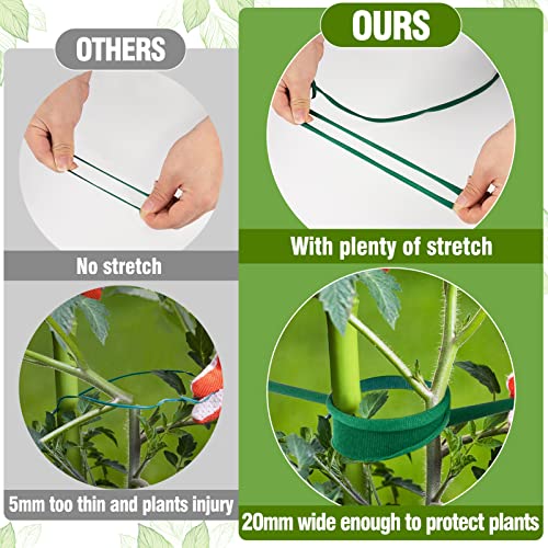 197 Ft Plant Ties for Climbing Plants, Stretching Garden Plant Tape, Soft Reusable Garden Twist Wire Strings for Tomato Cucumber Vine Plants Sapling Supports Training Staking Outdoor Indoor