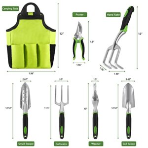 Gardening Tools,Garden Tools Set 9 Piece, Aluminum Garden Hand Tools Set Heavy Duty, Ideal Garden Tool Kit Gifts for Women, Outdoor Hand Tools with Garden Gloves,Trowel and Organizer Tote Bag