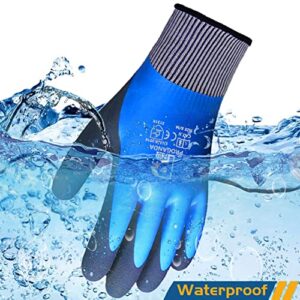 PROGANDA Waterproof Gardening Gloves Superior Grip Coating Durable for Garden Construction Cold Weather Car Cleaning Fishing Multipurpose