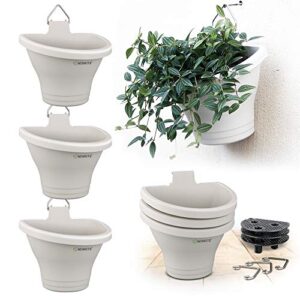 Hanging Vertical Planter, NEWKITS 3 Pcs Modular Hanging Planters Free Combination Wall Planter for Yard Garden Outdoor and Indoor Hanging Decorations - White