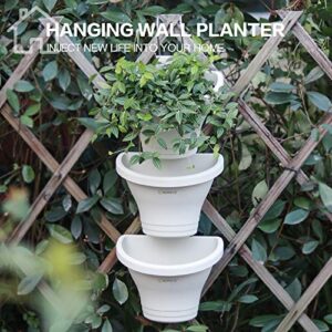 Hanging Vertical Planter, NEWKITS 3 Pcs Modular Hanging Planters Free Combination Wall Planter for Yard Garden Outdoor and Indoor Hanging Decorations - White