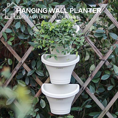 Hanging Vertical Planter, NEWKITS 3 Pcs Modular Hanging Planters Free Combination Wall Planter for Yard Garden Outdoor and Indoor Hanging Decorations - White