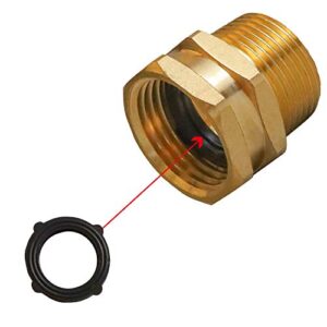 Hourleey 3/4" GHT Female X 3/4" NPT Male Connector, GHT to NPT Adapter Brass Fitting, 2 Pack