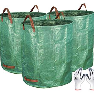 Gardzen 3-Pack 72 Gallons Garden Bag - Reuseable Heavy Duty Gardening Bags, Lawn Pool Garden Leaf Waste Bag