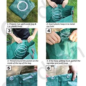 Gardzen 3-Pack 72 Gallons Garden Bag - Reuseable Heavy Duty Gardening Bags, Lawn Pool Garden Leaf Waste Bag