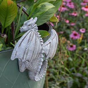 NAT & Jules Dragon Concrete Finish 7.25 x 6 Resin Stone Garden Pot Hanger