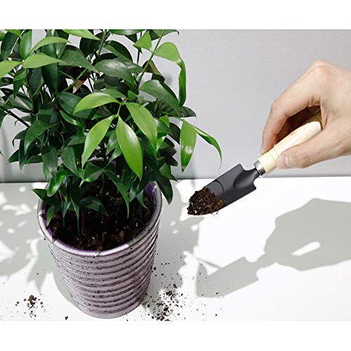 Huture Mini 3pcs Durable Spade Shovel Rake for Plant Potted Flowers Seedlings Loose Soil Erramientas Bonsai Wooden Handle Perfect Size for Little Hands Light Use Indoor Outdoor Gardening Care Gifts