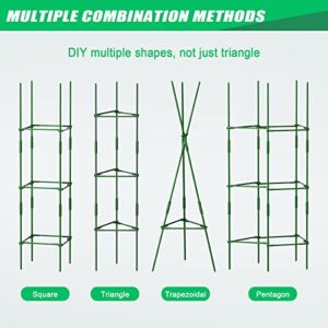 DoCred 3 Pack Tomato Cage, Plant Supports Garden Stakes, Up to 49IN Multi-Functional Garden Trellis Stakes for Climbing Plants Vegetables Flowers