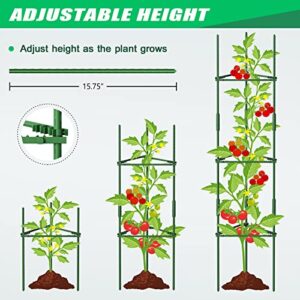 DoCred 3 Pack Tomato Cage, Plant Supports Garden Stakes, Up to 49IN Multi-Functional Garden Trellis Stakes for Climbing Plants Vegetables Flowers