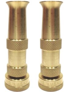 hose nozzle high pressure for car or garden – made in usa – solid brass – 2 nozzle set – adjustable water sprayer from spray to jet – heavy duty – fits standard hoses – with gardening secret e-book