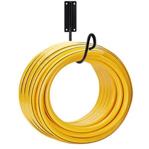 urban deco hose holder hook, wall mounted water hose storage hanger,heavy duty metal hose bracket,holds 125-feet of 5/8-inch hosepipe black