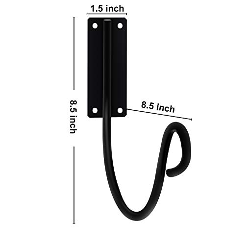 Urban Deco Hose Holder Hook, Wall Mounted Water Hose Storage Hanger,Heavy Duty Metal Hose Bracket,Holds 125-Feet of 5/8-Inch Hosepipe Black