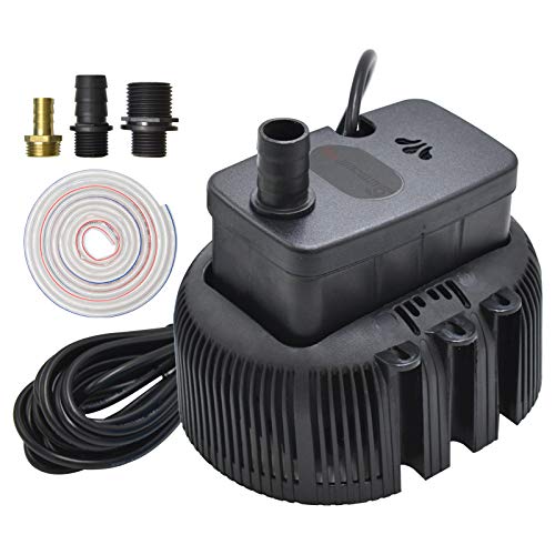 Pool Cover Pump Above Ground Sump Pumps Water Pump 850GPH Water Removal With 3 Adapters 16ft Drainage Hose (Black)