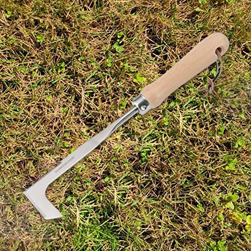 QWLWBU Crack Weeder,Crevice Weeding Tool,Manual Weeder,Stainless Steel Crevice Weeding Tool,L-Shape Blade,Beige Handle for Garden,Yard and Driveway(Size:12.6inch)