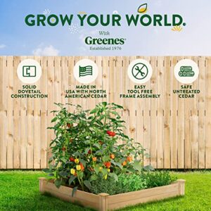 Greenes Fence Raised Garden Bed, 48" L x 48" W x 7" H, Cedar