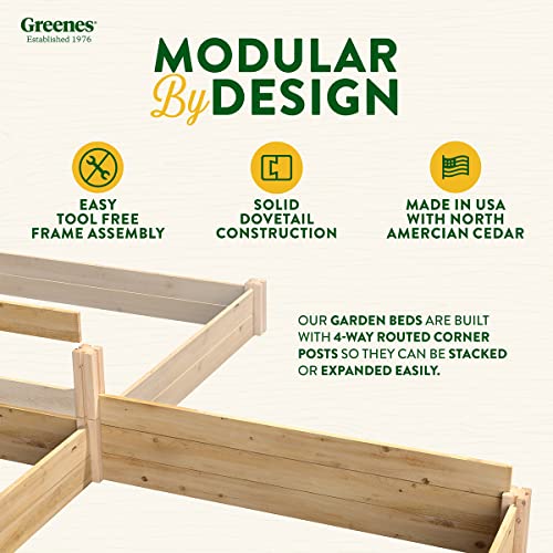 Greenes Fence Raised Garden Bed, 48" L x 48" W x 7" H, Cedar