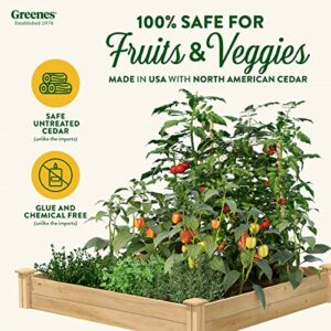 Greenes Fence Raised Garden Bed, 48" L x 48" W x 7" H, Cedar