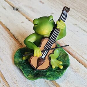 Miniature Frog Garden Statue - 2" Tall - Mini Outdoor Accessory Figurine for Fairy Garden