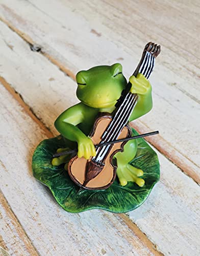 Miniature Frog Garden Statue - 2" Tall - Mini Outdoor Accessory Figurine for Fairy Garden