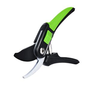 Evcitn 8.6" Garden Pruning Shears(K88), Bypass Pruning Shears with 1 Inch Cutting Capacity, Tree Trimmer, Branch Cutter, Hedge Clippers, Ergonomic Garden Tool, Green