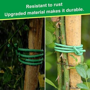 nonoWin Garden Twist Ties Soft Rubber Reusable Wire Plant Support Heavy Duty for Gardening Trees Tomatoes Vines Climbing Plants(2PCS X 32.8feet Total 65.6feet, Green)