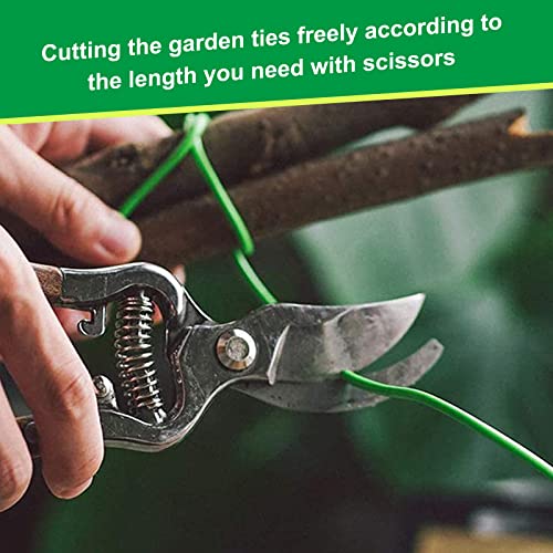 nonoWin Garden Twist Ties Soft Rubber Reusable Wire Plant Support Heavy Duty for Gardening Trees Tomatoes Vines Climbing Plants(2PCS X 32.8feet Total 65.6feet, Green)